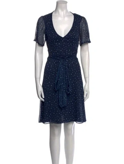 Pre-owned Jennifer Meyer Printed Mini Dress In Blue