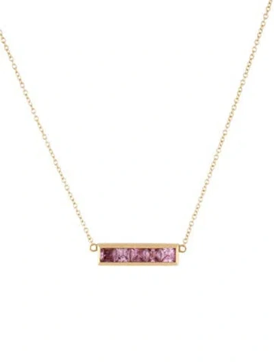 Pre-owned Jennifer Meyer Sapphire Bar Pendant Necklace, 17" In Multi