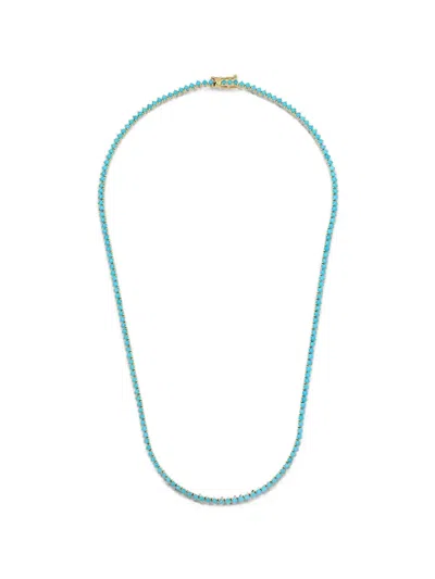 Jennifer Meyer Turquoise Three-prong Necklace In Blue