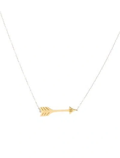 Pre-owned Jennifer Meyer Two-tone Arrow Necklace, 17" In Multi