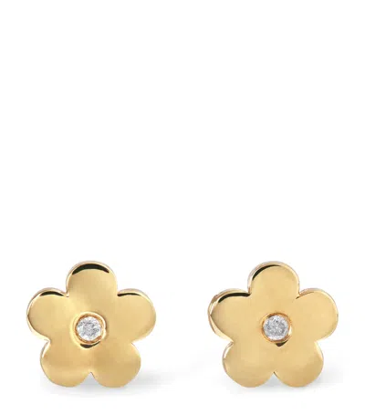 Jennifer Meyer Yellow Gold And Diamond Flower Stud Earrings