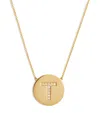 Jennifer Meyer Yellow Gold And Diamond Letter Disc T Necklace In Gold