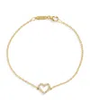 Jennifer Meyer Yellow Gold And Diamond Open Heart Bracelet In Gold