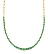 Jennifer Meyer Yellow Gold And Emerald Graduated Tennis Necklace In Gold
