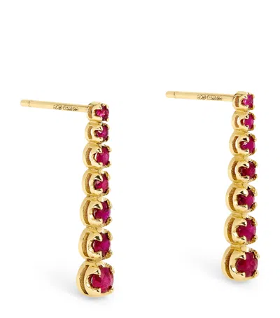 Jennifer Meyer Yellow Gold And Ruby Edith Drop Earrings