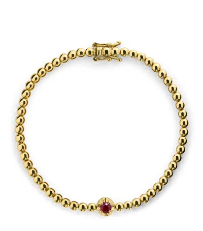 Jennifer Meyer Yellow Gold And Ruby Illusion Tennis Bracelet