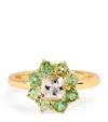 Jennifer Meyer Yellow Gold And Tourmaline Flower Ring In Gold