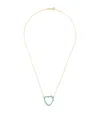 Jennifer Meyer Yellow Gold And Turquoise Open Heart Necklace In Gold