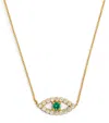 Jennifer Meyer Yellow Gold, Diamond And Emerald Edith Evil Eye Necklace In Gold