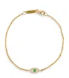 Jennifer Meyer Yellow Gold, Diamond And Emerald Evil Eye Bracelet In Gold