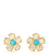 Jennifer Meyer Yellow Gold, Diamond And Turquoise Edith Flower Earrings In Gold