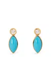 Jennifer Meyer Yellow Gold, Diamond And Turquoise Marquise Earrings In Gold