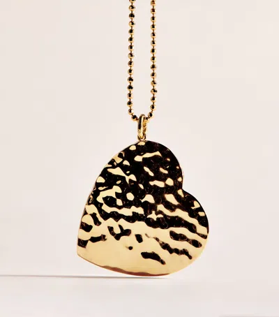 Jennifer Meyer Yellow Gold Hammered Heart Necklace
