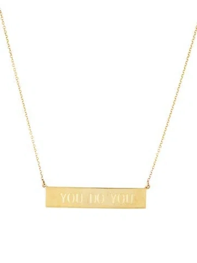 Pre-owned Jennifer Meyer 'you Do You' Nameplate Pendant Necklace, 19.5" In Multicolor