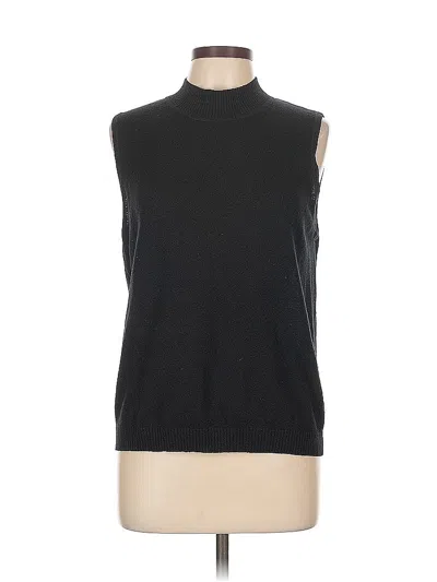 Pre-owned Jennifer Moore Sleeveless Top Black Turtleneck Tops