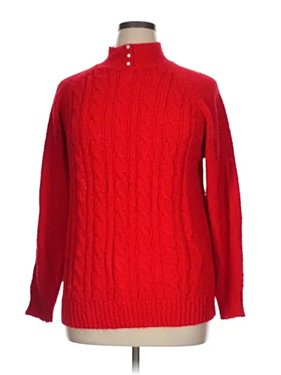 Pre-owned Jennifer Moore Turtleneck Sweater In Red