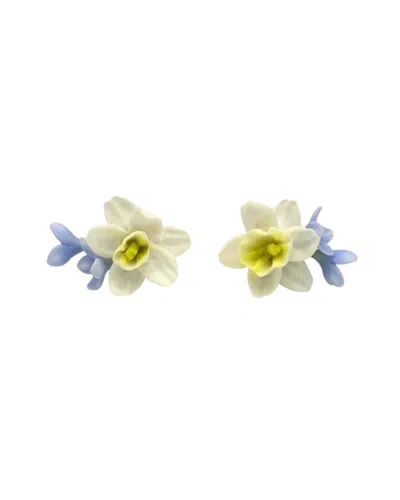 Jennifer Sumko Women's Spring Daffodil Earrings In Blue In Multi