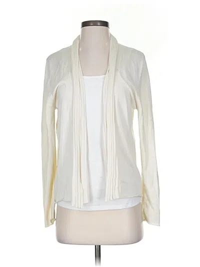 Pre-owned Jennifer T. Knit Couture Cardigan Sweater In White