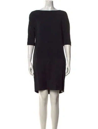 Pre-owned Jennifer Tattanelli Bateau Neckline Mini Dress In Black