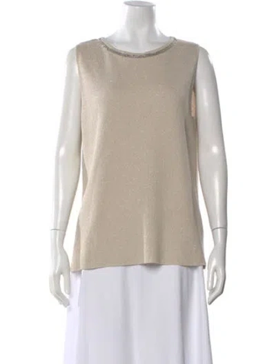 Pre-owned Jennifer Tattanelli Crew Neck Sleeveless Top In Neutral