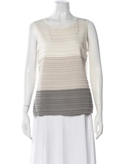 Pre-owned Jennifer Tattanelli Crew Neck Sleeveless Top In Neutral
