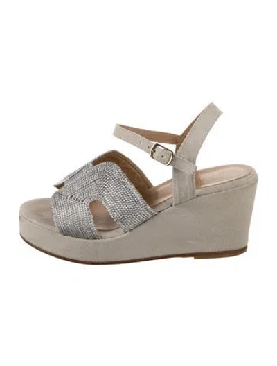 Pre-owned Jennifer Tattanelli Espadrilles In Gray