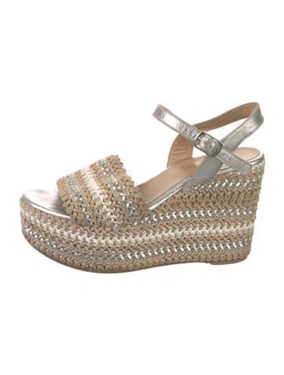 Pre-owned Jennifer Tattanelli Leather Espadrilles In Gold