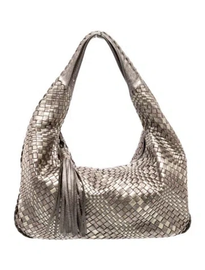 Pre-owned Jennifer Tattanelli Leather Hobo In Gray