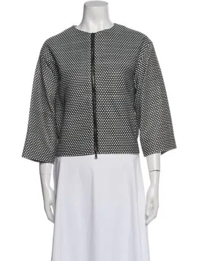 Pre-owned Jennifer Tattanelli Leather Printed Evening Jacket In Multi