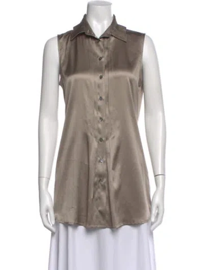 Pre-owned Jennifer Tattanelli Silk Sleeveless Blouse In Neutral