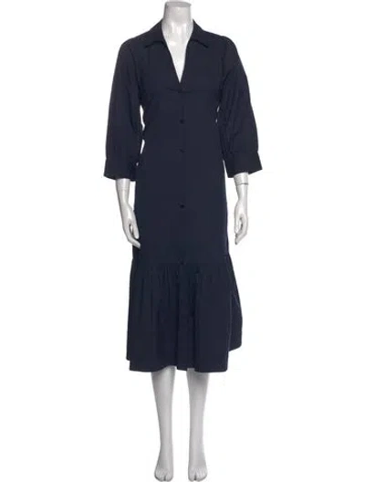 Pre-owned Jennifer Tattanelli V-neck Long Dress In Blue