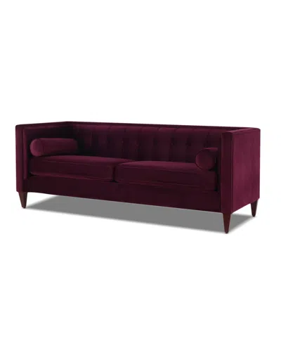 Jennifer Taylor Home Jack 84" Modern Tuxedo Tufted Sofa In Burgundy