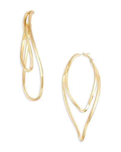 Jennifer Zeuner Alexa Double Row Elongated Hoop Earrings In 18k Gold Plated Sterling Silver