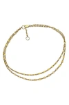 Jennifer Zeuner Charlene Double Row Ankle Bracelet In 18k Gold Plated Sterling Silver In Yellow Gold