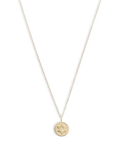 Jennifer Zeuner Dani Star Of David Medallion Pendant Necklace, 15-16 In Gold