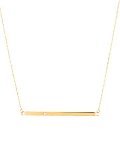 Pre-owned Jennifer Zeuner Diamond Chelsea Horizontal Bar Necklace, 19" In Multicolor