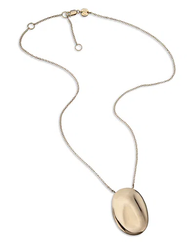 Jennifer Zeuner Haven Sculptural Oval Pendant Necklace In 18k Gold-plated Sterling Silver, 15-17 In Metallic