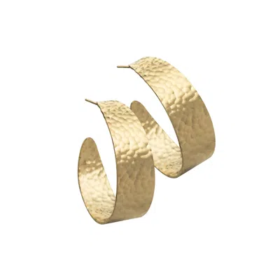Jennifer Zeuner Jewelry Cyrus 1.5" Hoops Earring In 14k Gold-plated Sterling Silver