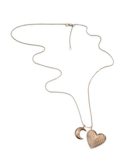 Jennifer Zeuner Jewelry Women's Eterna 18k-gold-plated Crescent Moon & Heart Pendant Necklace