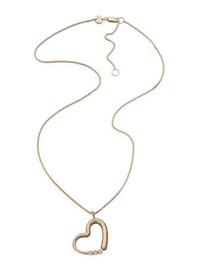 Jennifer Zeuner Jewelry Women's Gianna 18k-gold-plated & 0.01 Tcw Diamond Heart Pendant Necklace