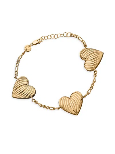 Jennifer Zeuner Jewelry Women's Luba Romy 18k-gold-plated Fluted Heart Charm Bracelet