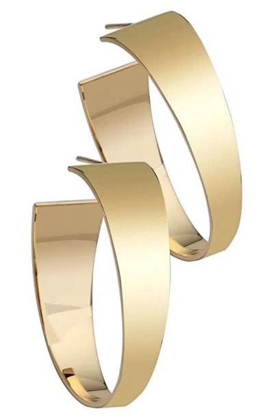 Jennifer Zeuner Khai Tapered Hoop Earrings In Yellow Gold