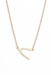 Jennifer Zeuner Lily Wishbone Necklace In Yellow Gold