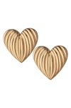 Jennifer Zeuner Luba Textured Heart Earrings In Gold