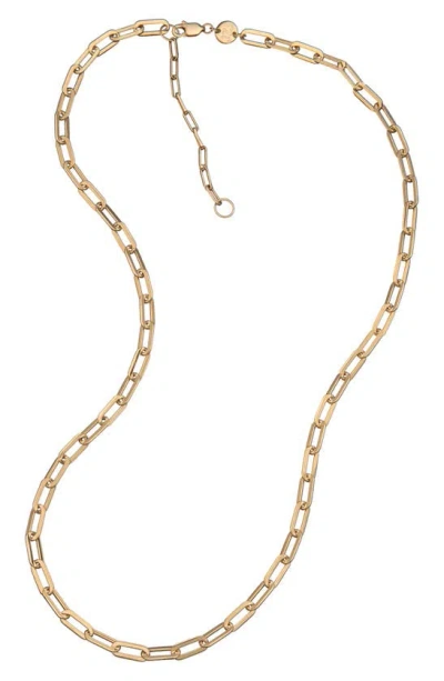 Jennifer Zeuner Maggie Long Paper Clip Chain Necklace In 14k Yellow Gold Plated Silver