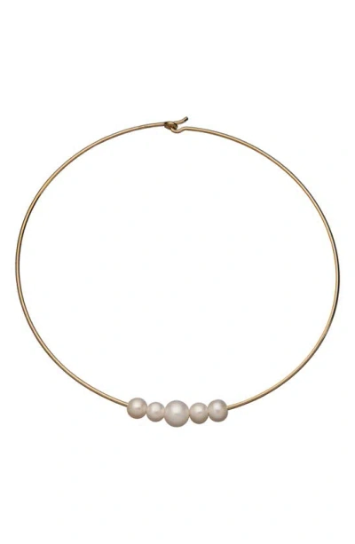 Jennifer Zeuner Noelle Pearl Choker In Yellow