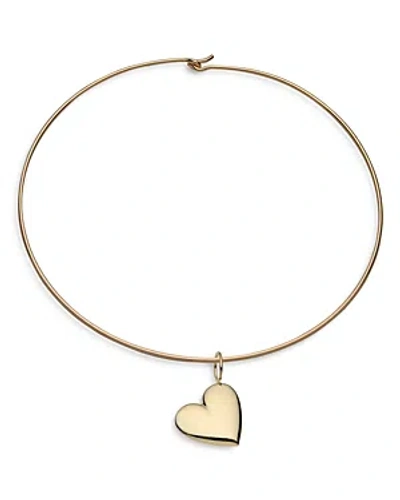 Jennifer Zeuner Pia Heart Charm Collar Necklace In Gold