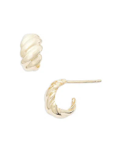 Jennifer Zeuner Poppy Diagonal Texture Small Hoop Earrings In Gold