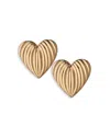 Jennifer Zeuner Ridged Heart Stud Earrings In Gold