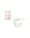 Jennifer Zeuner Rosie Double Row Hoop Earrings In Sterling Silver & 18k Gold Plated Sterling Silver In Silver/gold